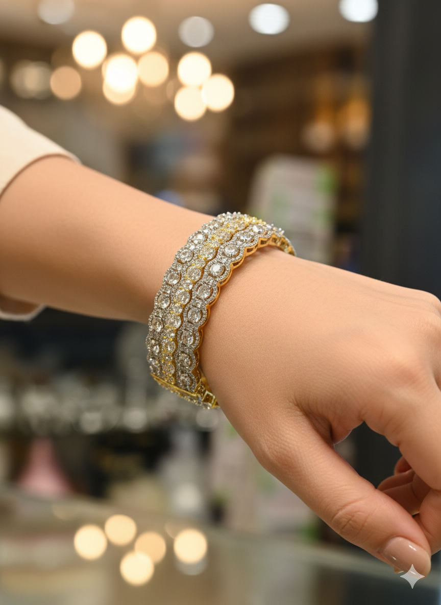 American Diamond  Bracelet gold color