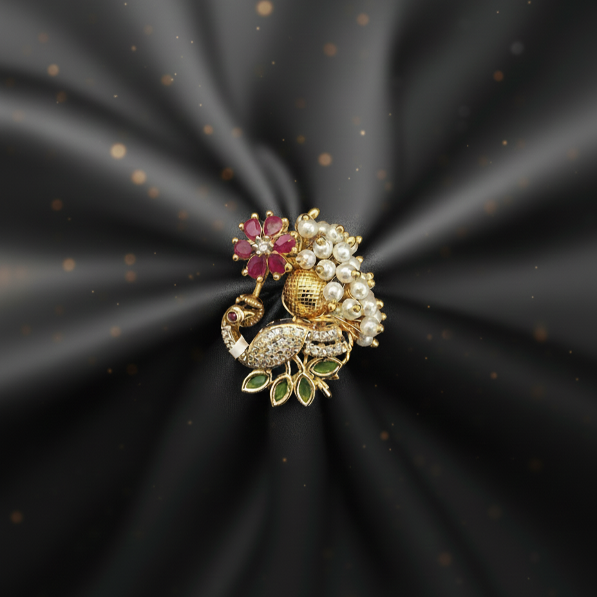 Regal Gold-Plated Peacock Nath lley (Press Nath)