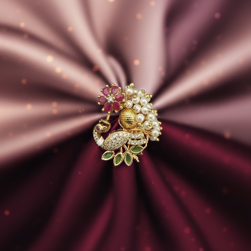 Regal Gold-Plated Peacock Nath lley (Press Nath)