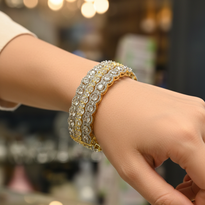 American Diamond  Bracelet gold color